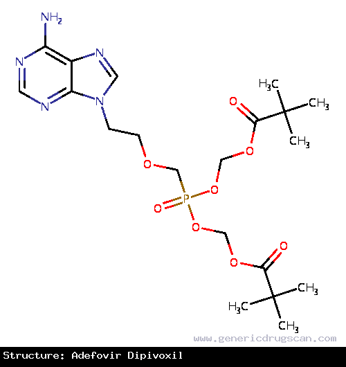 Generic Drug Adefovir Dipivoxil prescribed For the treatment of chronic hepatitis B in adults with evidence of active viral replication and either evidence of persistent elevations in serum ...