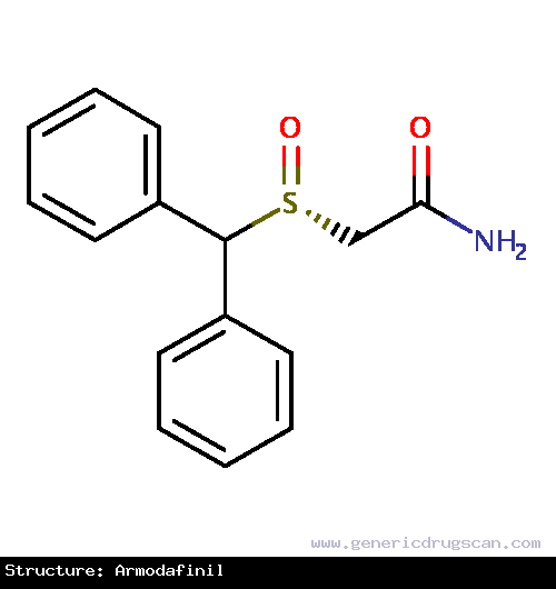 Generic Drug Armodafinil prescribed Investigated for use/treatment in sleep disorders, obstructive sleep apnea, schizophrenia and schizoaffective disorders, depression, and bipolar di...