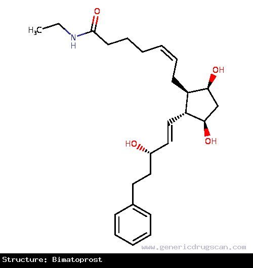 Generic Drug Bimatoprost prescribed For the reduction of elevated intraocular pressure in patients with open angle glaucoma or ocular hypertension who are intolerant of other intraocu...