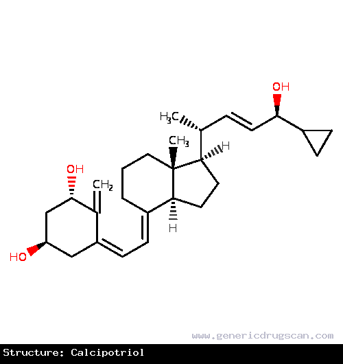 Generic Drug Calcipotriol prescribed For the treatment of moderate plaque psoriasis in adults.