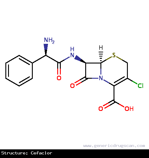 Generic Drug Cefaclor prescribed For the treatment of certain infections caused by bacteria such as pneumonia and ear, lung, skin, throat, and urinary tract infections.