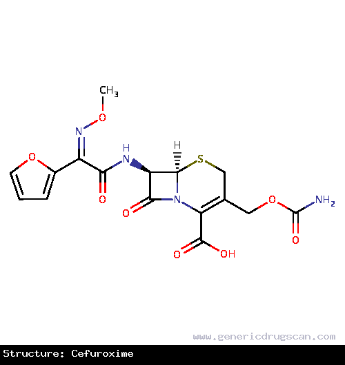 Generic Drug Cefuroxime prescribed For the treatment of many different types of bacterial infections such as bronchitis, sinusitis, tonsillitis, ear infections, skin infections, gono...