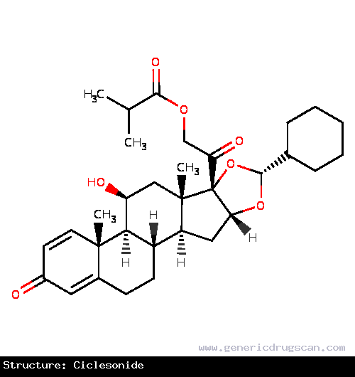 Generic Drug Ciclesonide prescribed For the treatment of nasal symptoms associated with seasonal and perennial allergic rhinitis in adults and adolescents 12 years of age and older.