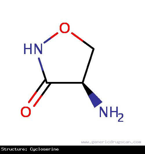 Generic Drug Cycloserine prescribed Used in combination with up to 5 other drugs as a treatment for Mycobacterium avium complex (MAC) and is also used to treat tuberculosis (TB).