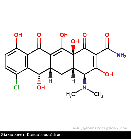 Generic Drug Demeclocycline prescribed Used primarily to treat Lyme disease, acne, and bronchitis. Also indicated (but rarely used) to treat urinary tract infections, gum disease, malari...