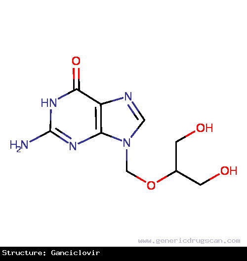 Generic Drug Ganciclovir prescribed For induction and maintenance in the treatment of cytomegalovirus (CMV) retinitis in immunocompromised patients, including patients with acquired i...