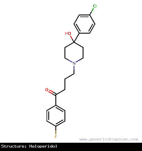 Generic Drug Haloperidol prescribed For the management of psychotic disorders (eg. schizophrenia) and delirium, as well as to control tics and vocal utterances of Tourette