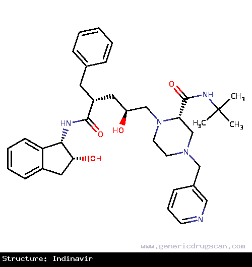 Generic Drug Indinavir prescribed Indinavir is an antiretroviral drug for the treatment of HIV infection.