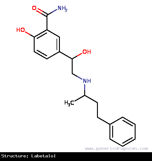 Generic Drug Labetalol prescribed For the management of hypertension (alone or in combination with other classes of antihypertensive agents), as well as chronic stable angina pector...