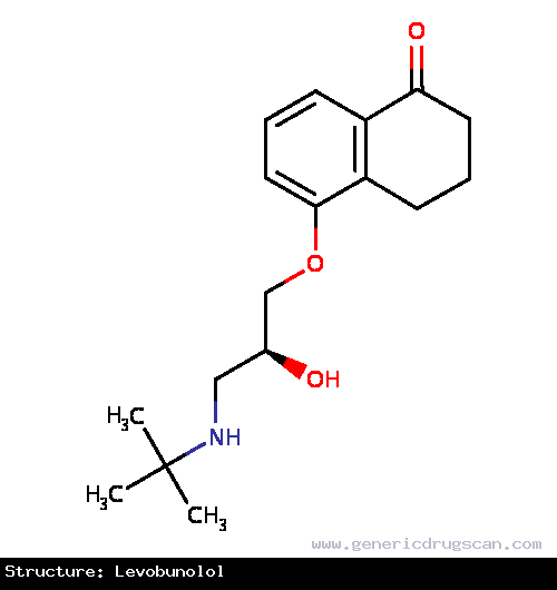 Generic Drug Levobunolol prescribed For lowering intraocular pressure (IOP) and may be used in patients with chronic open-angle glaucoma or ocular hypertension.