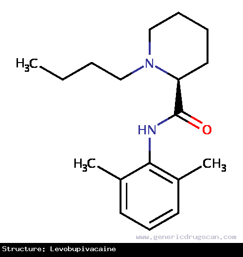 Generic Drug Levobupivacaine prescribed For the production of local or regional anesthesia for surgery and obstetrics, and for post-operative pain management