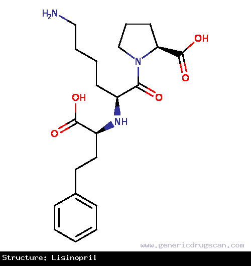 Generic Drug Lisinopril prescribed For the treatment of hypertension and symptomatic congestive heart failure. May be used in conjunction with thrombolytic agents, aspirin and/or &be...