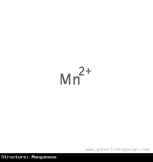 Generic Drug Manganese prescribed Indicated for use as a supplement to intravenous solutions given for Total Parenteral Nutrition (TPN). Administration helps to maintain plasma leve...
