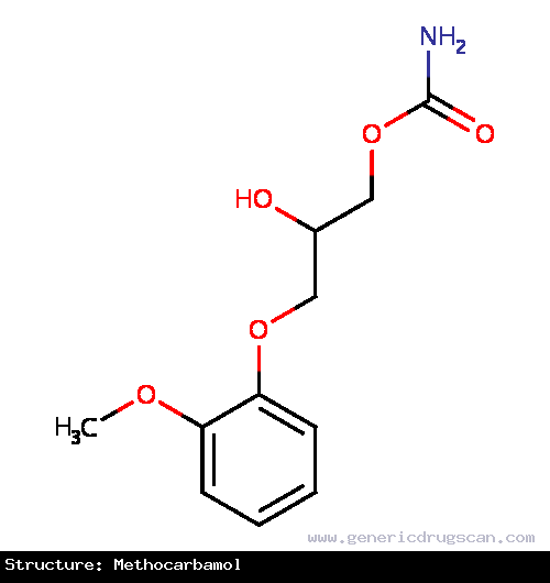 Generic Drug Methocarbamol prescribed For use as an adjunct to rest, physical therapy, and other measures for the relief of discomforts associated with acute, painful musculoskeletal co...