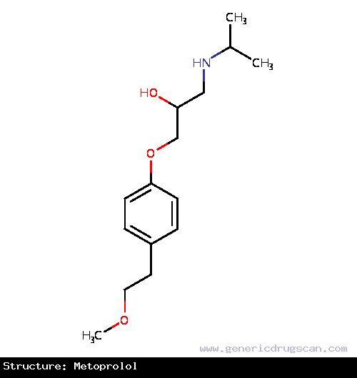 Generic Drug Metoprolol prescribed For the management of acute myocardial infarction, angina pectoris, heart failure and mild to moderate hypertension. May be used to treat supravent...