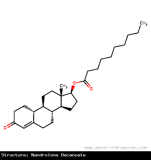 Generic Drug Nandrolone decanoate prescribed For the treatment of refractory deficient red cell production anemias, breast carcinoma, hereditary angioedema, antithrombin III deficiency, fibrin...