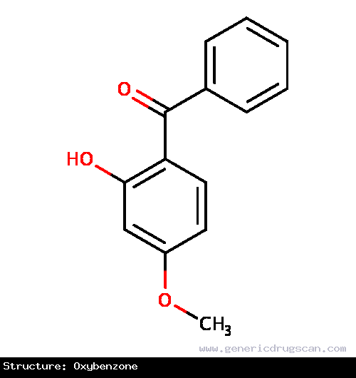 Generic Drug Oxybenzone prescribed Used as an ingredient in sunscreen and other cosmetics.