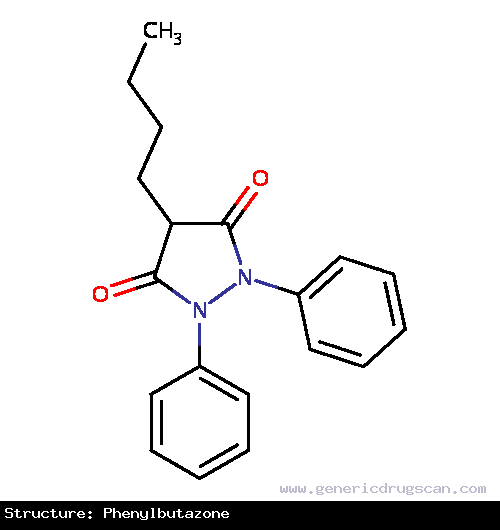 Generic Drug Phenylbutazone prescribed For the treatment of backache and ankylosing spondylitis