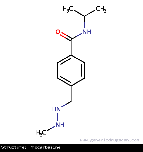 Generic Drug Procarbazine prescribed For use with other anticancer drugs for the treatment of stage III and stage IV Hodgkin