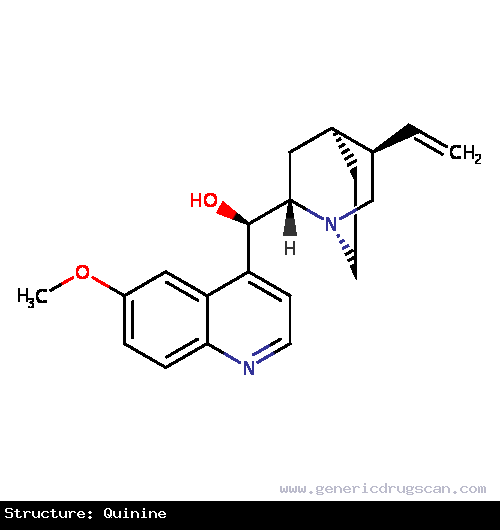 Generic Drug Quinine prescribed For the treatment of malaria and leg cramps