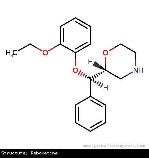 Generic Drug Reboxetine prescribed For the treatment of clinical depression.