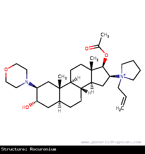 Generic Drug Rocuronium prescribed For inpatients and outpatients as an adjunct to general anesthesia to facilitate both rapid sequence and routine tracheal intubation, and to provid...