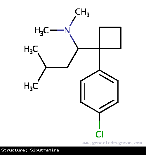 Generic Drug Sibutramine prescribed For the treatment of obesity.