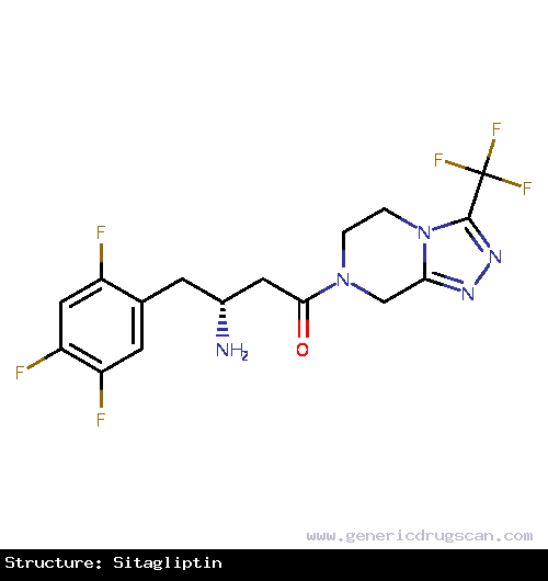 Generic Drug Sitagliptin prescribed For use as an adjunct to diet and exercise to improve glycemic control in patients with type 2 diabetes mellitus. Also for use in patients with typ...