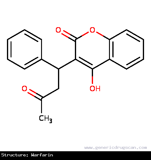 Generic Drug Warfarin prescribed For the treatment of retinal vascular occlusion, pulmonary embolism, cardiomyopathy, atrial fibrillation and flutter, cerebral embolism, transient ...