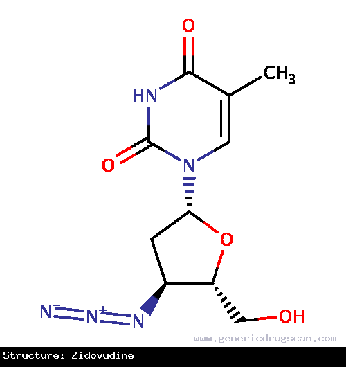 Generic Drug Zidovudine prescribed Used in combination with other antiretroviral agents for the treatment of human immunovirus (HIV) infections.